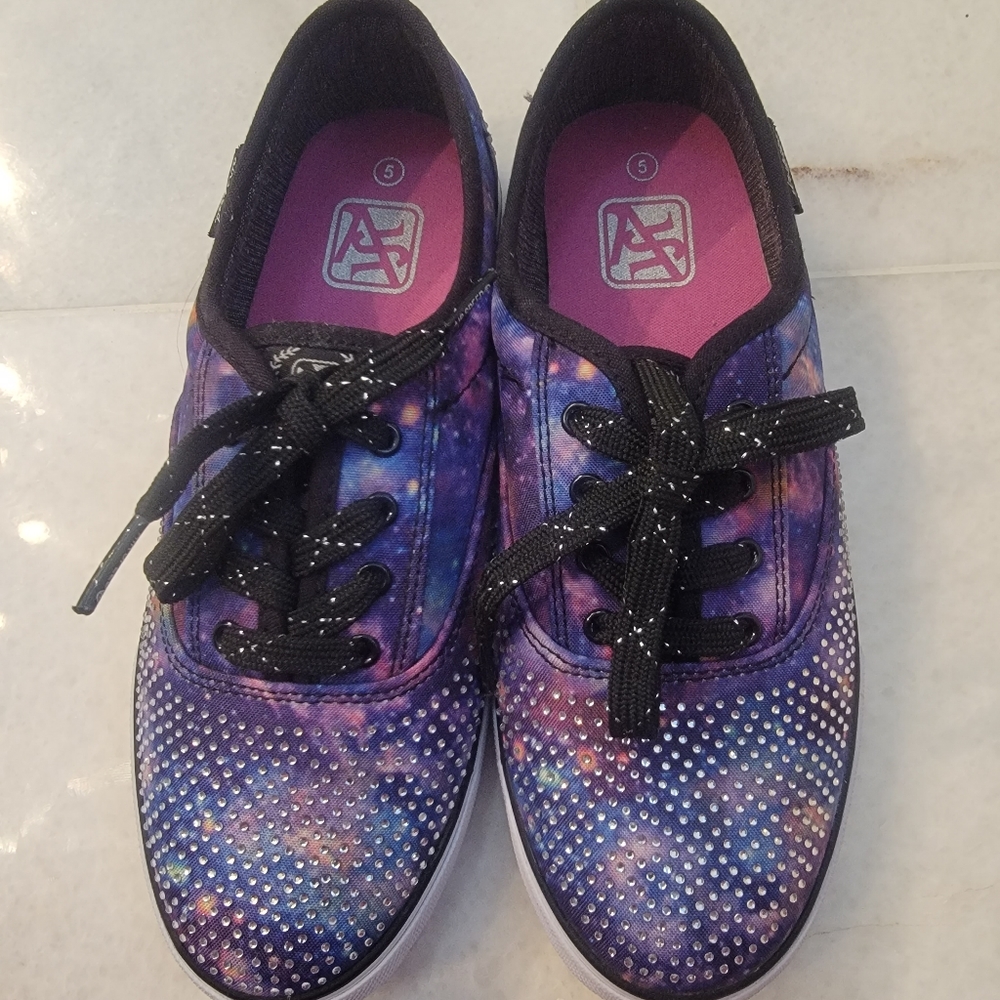 Airspeed Purple Bejeweled Footwear Rhinestone Shoes size 5